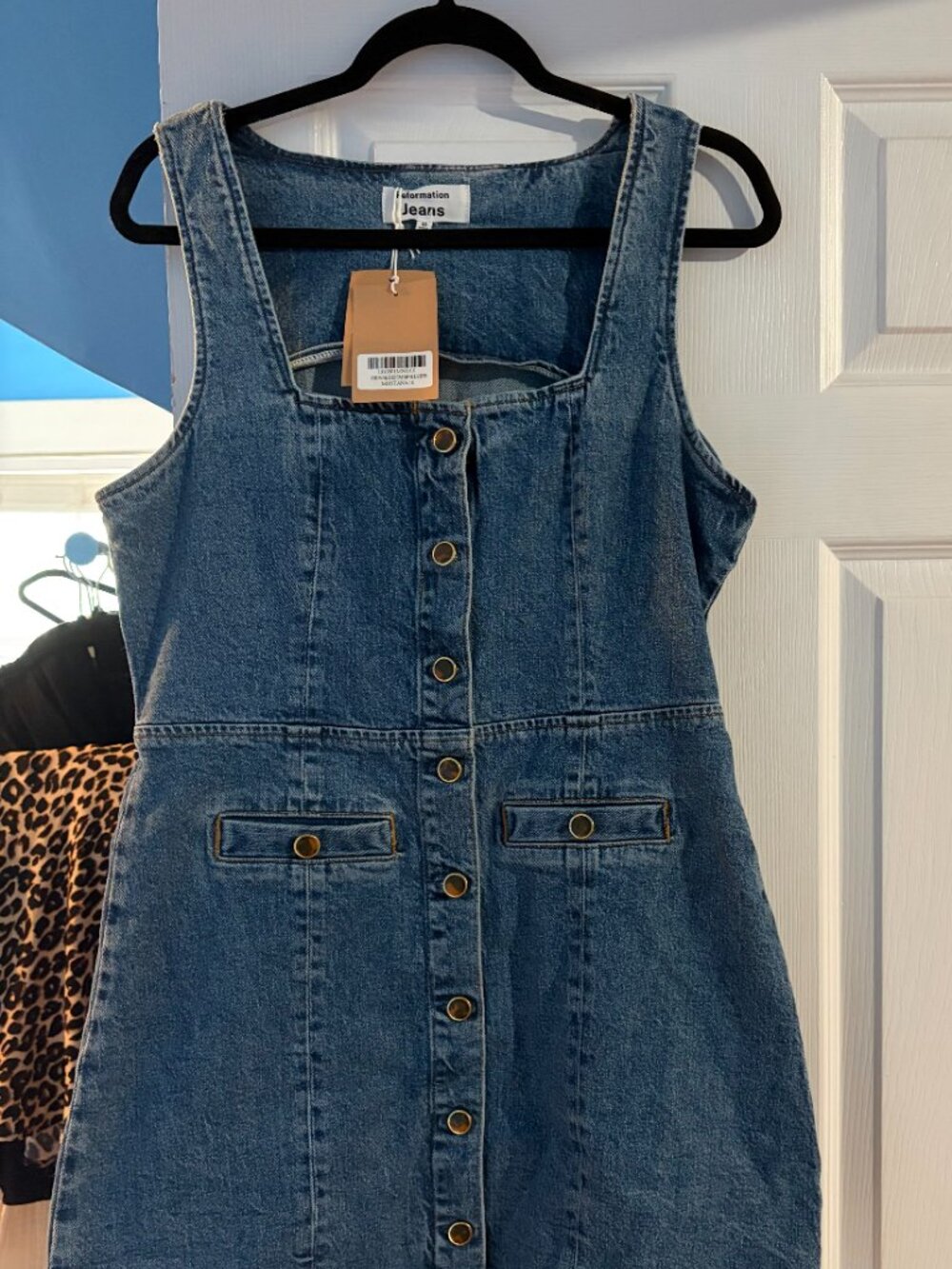 Reformation Dionne Denim Mini Dress NWT - Picture 2 of 4